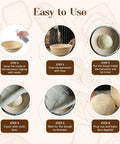 Step-by-step guide to using ABIOTO's easy and efficient sourdough bread proofing baskets for perfect baking results.