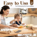 A hand using the dough scraper from the Complete Sourdough Bread Making Kit, designed for easy handling of bread dough.