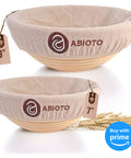 ABIOTO's 9-inch sourdough bread proofing baskets paired with 7-inch options, perfect for diverse baking needs.