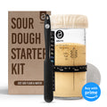Sourdough starter jar from ABIOTO's Complete Sourdough Bread Making Kit, highlighting its unique features for optimal fermentation.