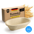 Oval Wood Pulp Banneton Bread Proofing Basket with eco-friendly packaging, perfect for creating artisanal bread at home.