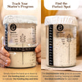 ABIOTO Artisan+ Sourdough Combo Kit with Proofing Baskets, 34oz Starter Jar, Baking Mat, Slings & Bread Tools - Abioto Baking