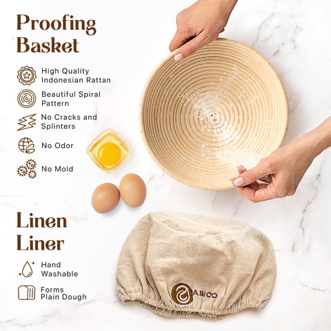 Basic Bread Baking Kit (10" Round Banneton) - Abioto Baking