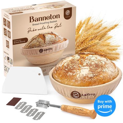 Basic Bread Baking Kit (10" Round Banneton) - Abioto Baking