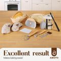 Complete Sourdough Bread Making Kit with 10" Round & 11" Oval Bannetons and 40oz Starter Jar - Abioto Baking