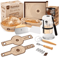 Enhanced Sourdough Bread Making Kit with 10” Round & 11” Oval Bannetons and 34 oz Starter Jar – Premium Artisan Proofing & Starter Kit - Abioto Baking