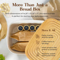 Modern Bread Box With Cutting Board - Stylish Bamboo Storage For Fresh Bread & More - Abioto Baking