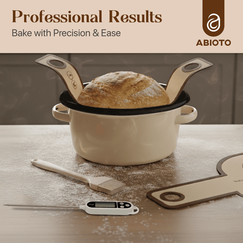 Sourdough Starter Kit with Dutch Oven and Scale - Complete Sourdough Kit with Proofing Baskets, 34oz Jar, Slings, and Other Premium Bread Making Tools - Abioto Baking