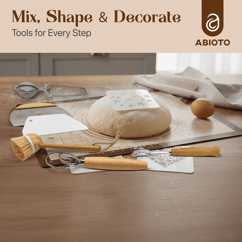 Sourdough Starter Kit with Dutch Oven and Scale - Complete Sourdough Kit with Proofing Baskets, 34oz Jar, Slings, and Other Premium Bread Making Tools - Abioto Baking