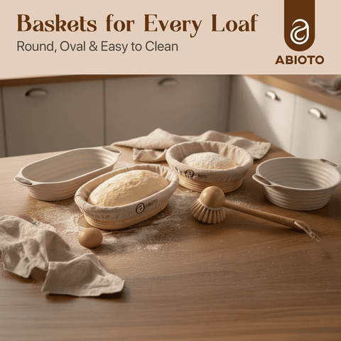 Sourdough Starter Kit with Dutch Oven and Scale - Complete Sourdough Kit with Proofing Baskets, 34oz Jar, Slings, and Other Premium Bread Making Tools - Abioto Baking
